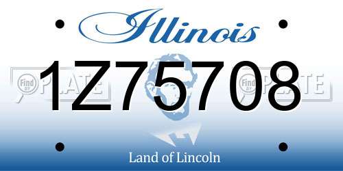 1Z75708 Illinois License Plate