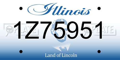 1Z75951 Illinois License Plate