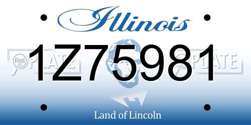 1Z75981 Illinois License Plate