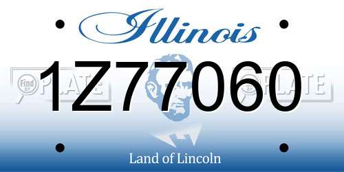 1Z77060 Illinois License Plate