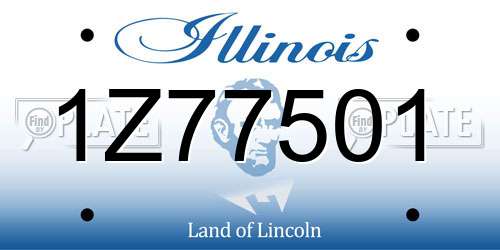 1Z77501 Illinois License Plate