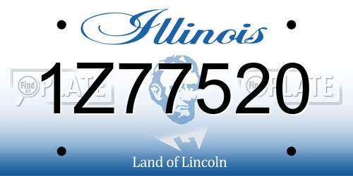 1Z77520 Illinois License Plate