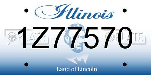 1Z77570 Illinois License Plate