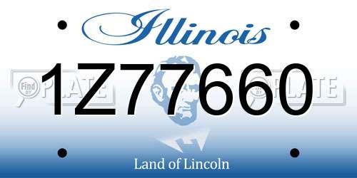 1Z77660 Illinois License Plate