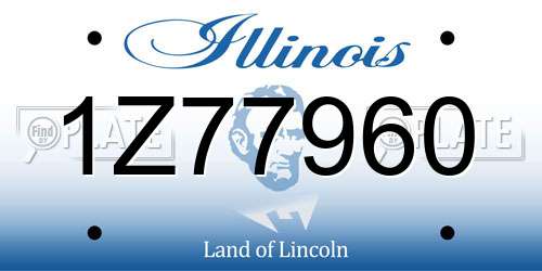 1Z77960 Illinois License Plate