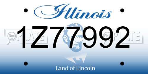 1Z77992 Illinois License Plate
