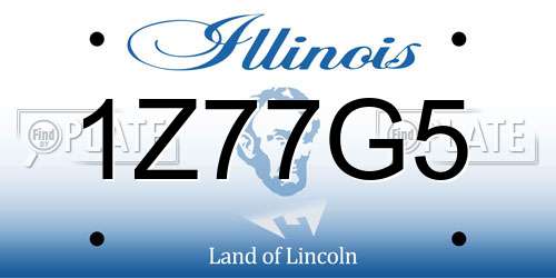 1Z77G5 Illinois License Plate