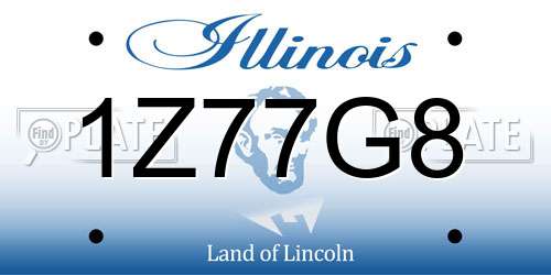 1Z77G8 Illinois License Plate