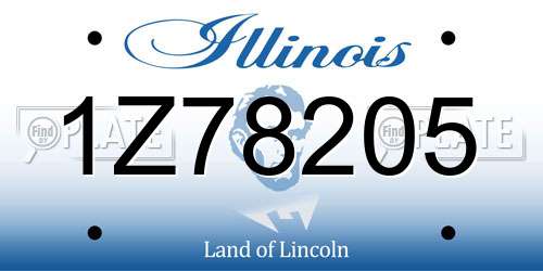 1Z78205 Illinois License Plate