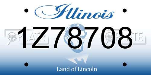 1Z78708 Illinois License Plate