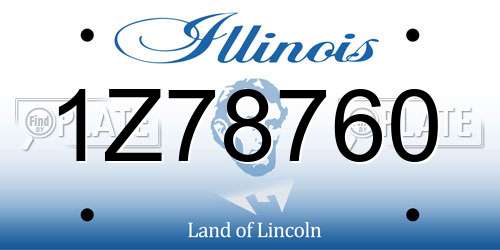 1Z78760 Illinois License Plate