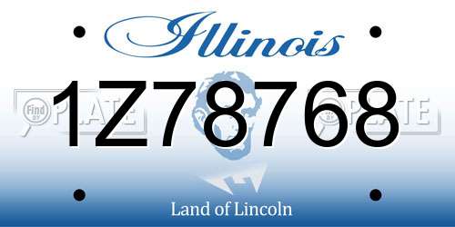 1Z78768 Illinois License Plate