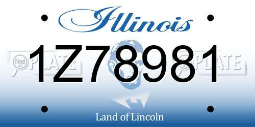 1Z78981 Illinois License Plate