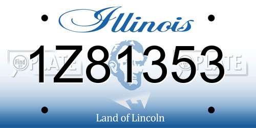 1Z81353 Illinois License Plate