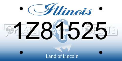 1Z81525 Illinois License Plate