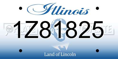 1Z81825 Illinois License Plate
