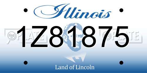 1Z81875 Illinois License Plate