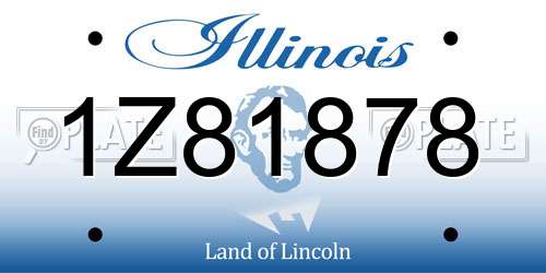 1Z81878 Illinois License Plate