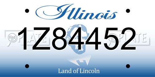 1Z84452 Illinois License Plate