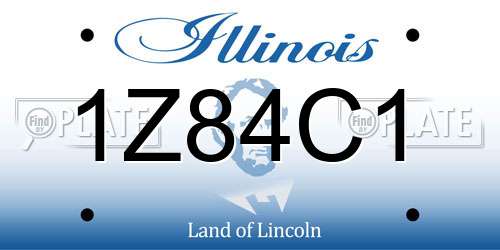 1Z84C1 Illinois License Plate