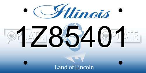 1Z85401 Illinois License Plate