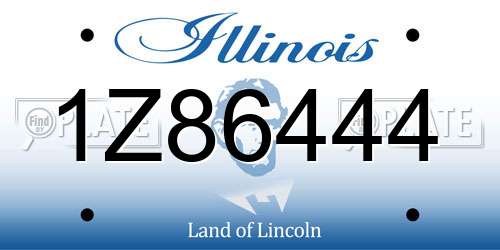 1Z86444 Illinois License Plate