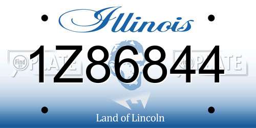 1Z86844 Illinois License Plate