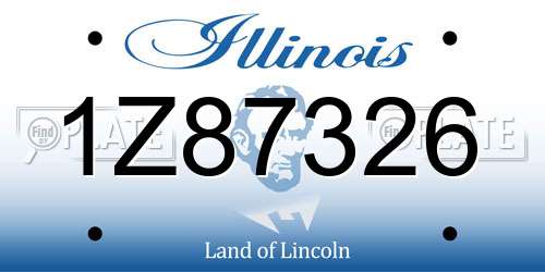 1Z87326 Illinois License Plate
