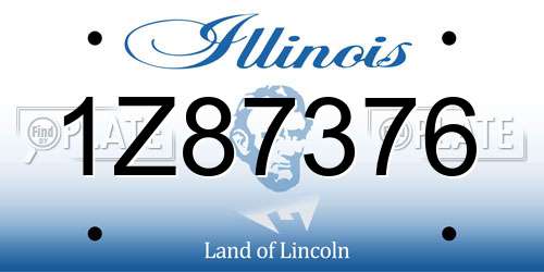 1Z87376 Illinois License Plate