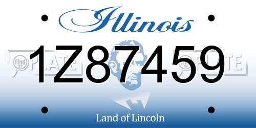 1Z87459 Illinois License Plate