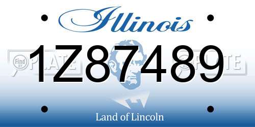 1Z87489 Illinois License Plate