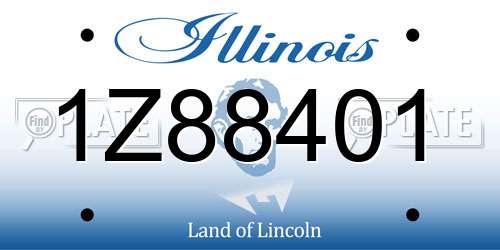 1Z88401 Illinois License Plate