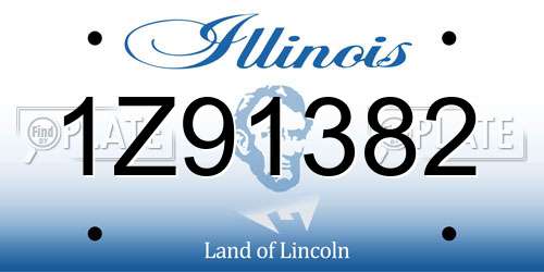 1Z91382 Illinois License Plate