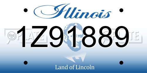 1Z91889 Illinois License Plate