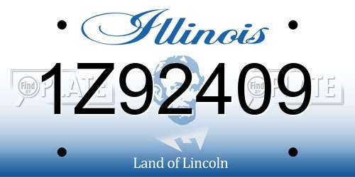 1Z92409 Illinois License Plate