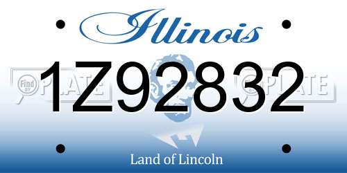 1Z92832 Illinois License Plate
