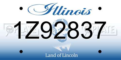 1Z92837 Illinois License Plate