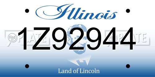 1Z92944 Illinois License Plate