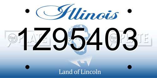 1Z95403 Illinois License Plate