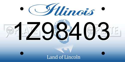 1Z98403 Illinois License Plate