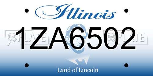 1ZA6502 Illinois License Plate