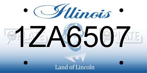 1ZA6507 Illinois License Plate