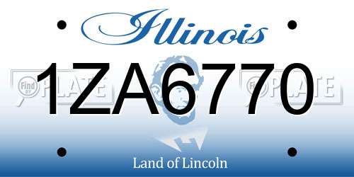 1ZA6770 Illinois License Plate