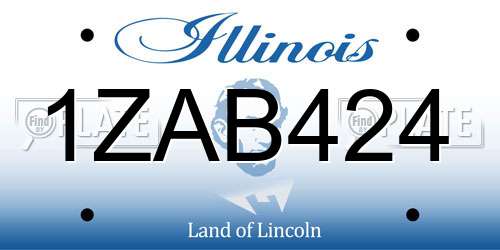 1ZAB424 Illinois License Plate
