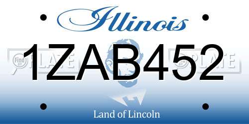 1ZAB452 Illinois License Plate
