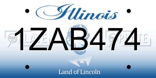 1ZAB474 Illinois License Plate