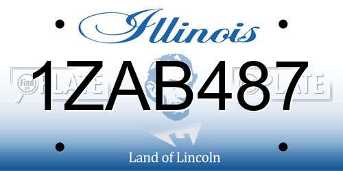 1ZAB487 Illinois License Plate