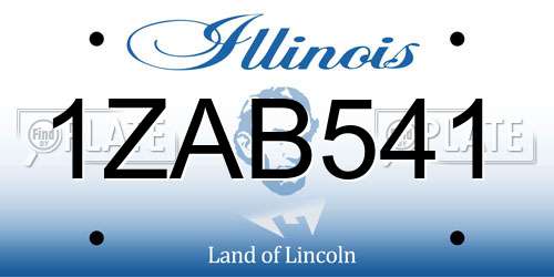 1ZAB541 Illinois License Plate