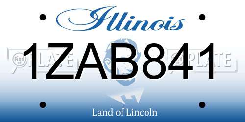 1ZAB841 Illinois License Plate