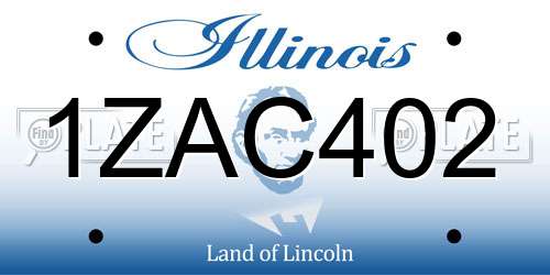 1ZAC402 Illinois License Plate